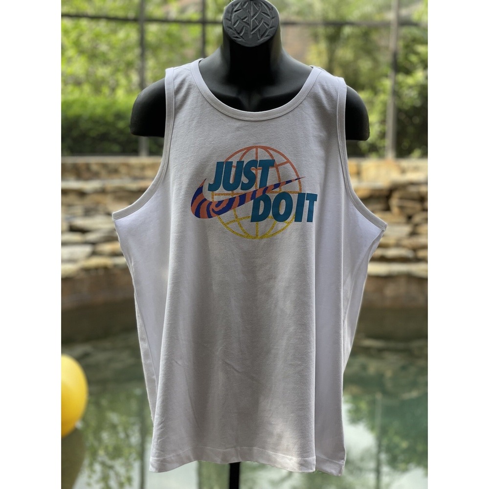 Nike Festival "Just Do It" Tank Men's XL White Graphic Sleeveless NWT